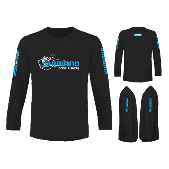 Shimano GONE FISHING TSHIRT 釣魚/T 恤記憶長袖/短袖超細纖維速乾球衣