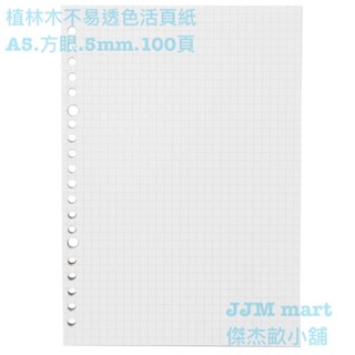 無印良品-植林木不易透色活頁紙。