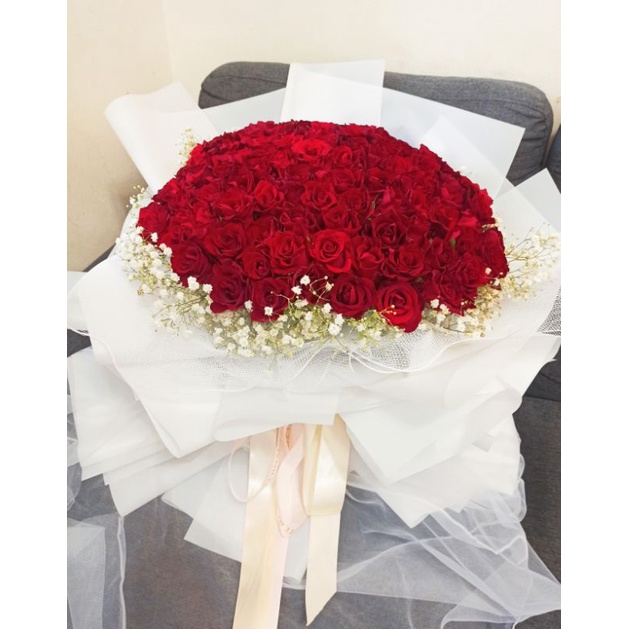Jabezflowers 108朵玫瑰花/鮮花玫瑰花/代客送花/求婚花束/鮮花花束/生日花束/99朵玫瑰花/巨型花束