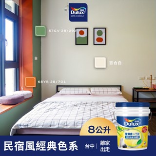 【Dulux得利】A986 全效合一竹炭乳膠漆 民宿風精選色系-離家出走 電腦調色（8公升裝）｜客製化調色漆