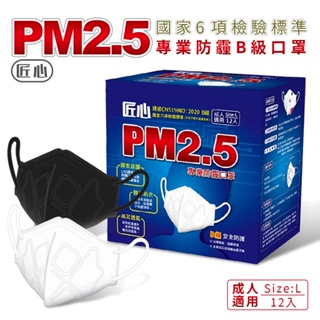 匠心 PM2.5 B級 專業防霾口罩 3D立體 防霾口罩 12入 防霾 口罩 四層口罩 防霧霾 防空汙 立體口罩