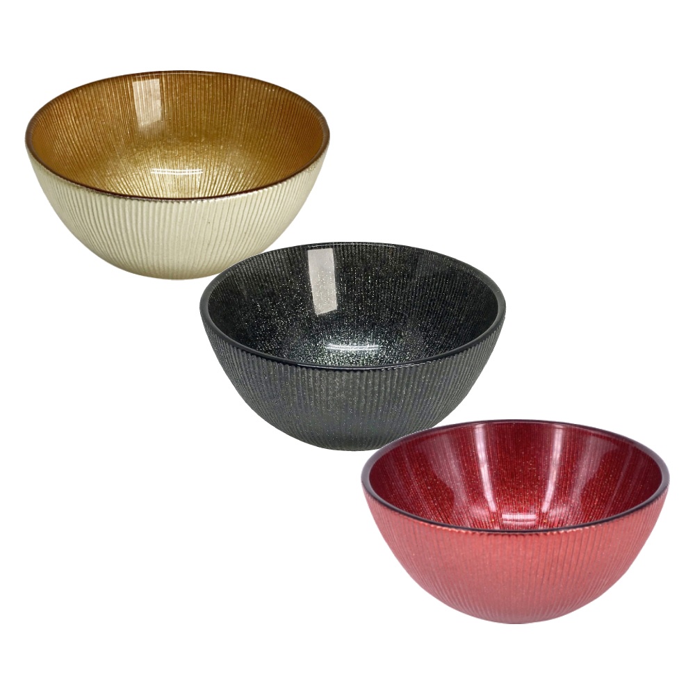 【YU Living】創意電鍍流線紋玻璃碗 餐碗 圓碗 600ML (3色) [折扣碼現折]
