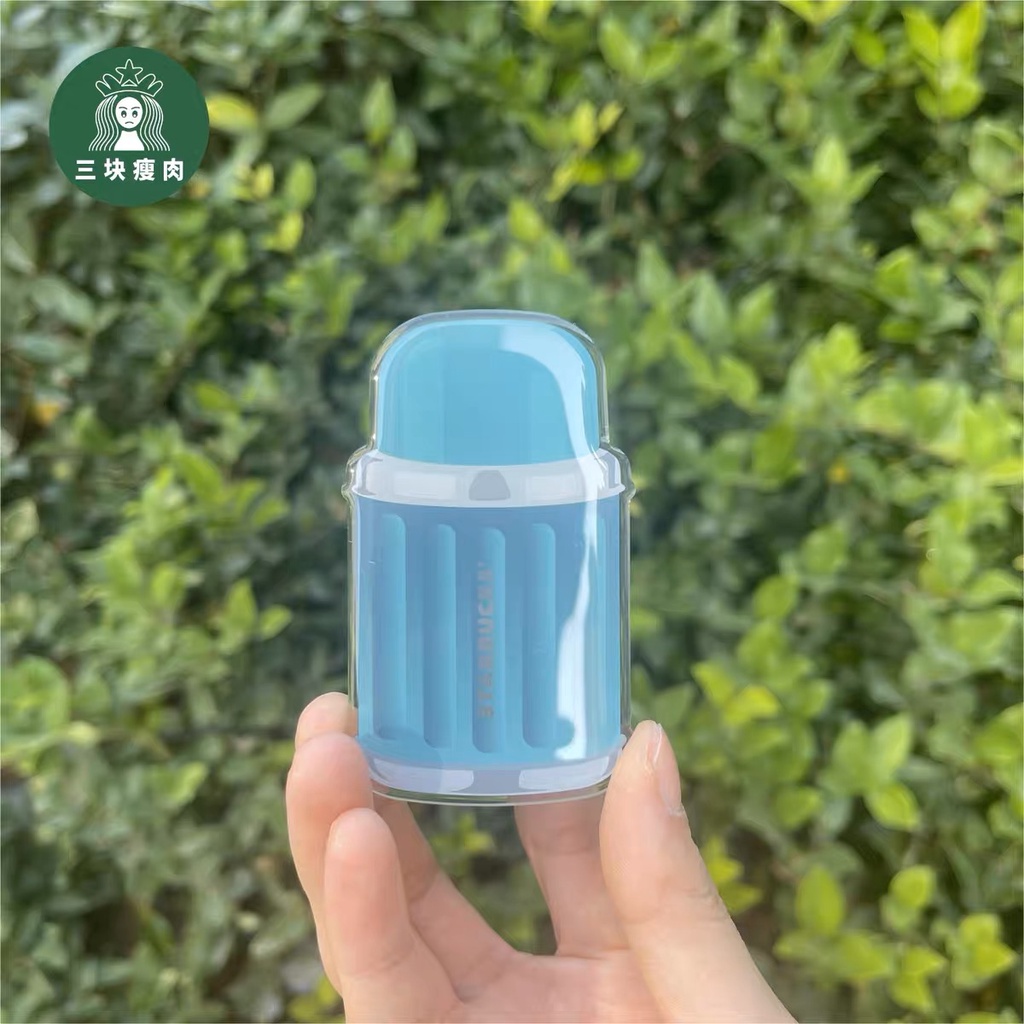 Starbucks官方正品！星巴克2022線上款手機支架迷你可愛亞克力矽膠藍色復古保溫杯造型限量收藏