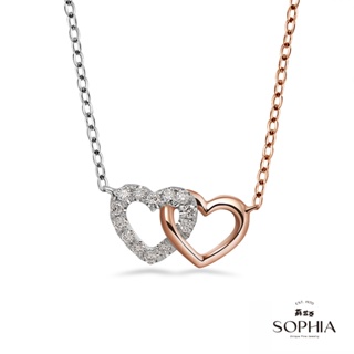 【SOPHIA 蘇菲亞珠寶】雙心交織 14RK 鑽石套鍊｜情人/閨密 送禮推薦 雙心造型