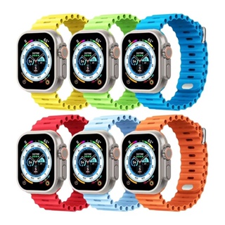 新品 海洋釘釦錶帶 iWatch8/7/6/5/SE代 硅膠S8 適用Apple Watch ultra 錶帶49 mm