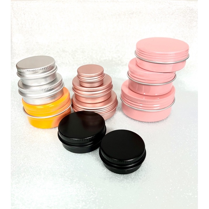 螺紋鋁盒5g 10g  15g  20g  30g   50g 原色、粉色 ，玫瑰金(100個一組)