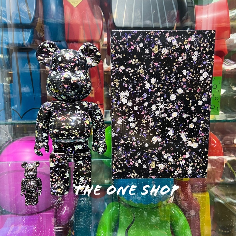 TheOneShop BE@RBRICK ANEVER 乾燥花 碎花 黑色 400% 100% 庫柏力克熊