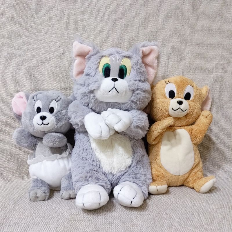 日本正版現貨 超可愛 湯姆貓 傑利鼠 泰菲鼠 小不點 玩偶 趴姿 娃娃 Tom and Jerry