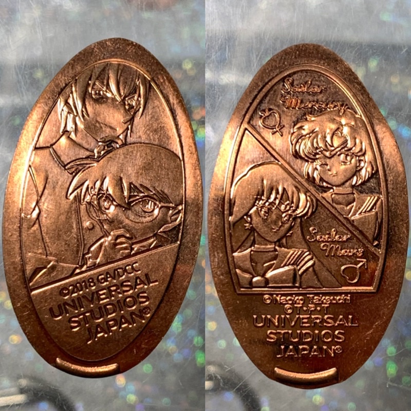 2018 2019 日本環球影城 名偵探柯南 紀念幣 紀念壓幣 鎖片 徽章