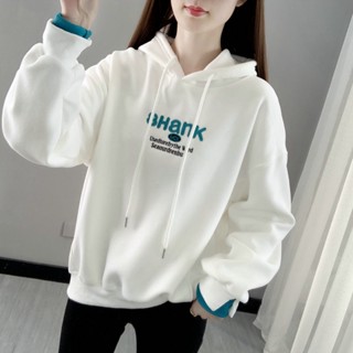 胖胖美依. 帽T 長袖上衣 打底衫M-2XL 韓版加絨雙帽仿棉時尚字母上衣NE416-03501.
