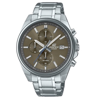 【CASIO 卡西歐】EDIFICE 中型經典款茶綠時尚配色運動錶(EFV-610D-5CV 防水100米)