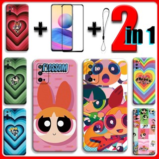 2 合 1 適用於 Redmi Note 10 5G Redmi Note 10T 手機殼帶鋼化玻璃陶瓷螢幕保護膜飛天小