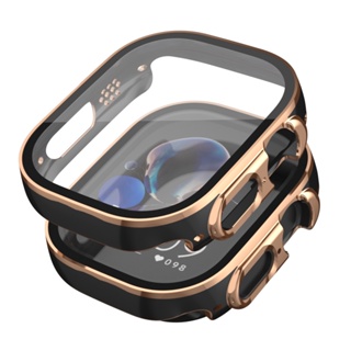 適用 Apple watch ultra 手錶 iwatch 雙色保護殼 49mm 蘋果PC錶殼全包鋼化膜全屏覆蓋
