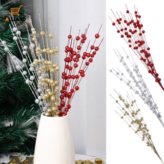 聖誕樹人造紅漿果花束/聖誕 DIY 金粉飾品/新年派對裝飾