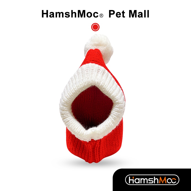HamshMoc 針織寵物聖誕帽 可愛貓狗聖誕帽 寵物聖誕節裝飾 寵物頭套 寵物帽 寵物頭飾 寵物聖誕衣服【現貨速發】