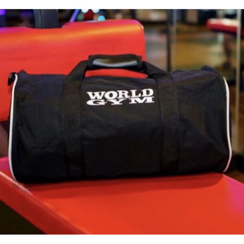 (全新未拆) World Gym 黑色 運動包 旅行袋 健身包 圓筒包 世界健身中心