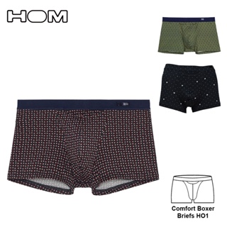 [ HOM ] 法國品牌 Comfort Boxer Briefs HO1 男四角褲 時尚印花 專利橫向開 平口褲 內褲
