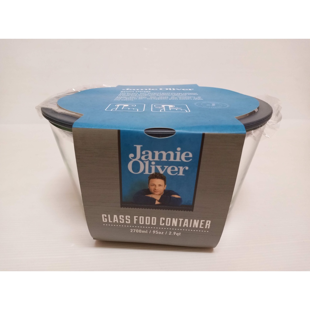 全聯 Jamie Oliver 圓形耐熱玻璃保鮮盒 特大 2700ml