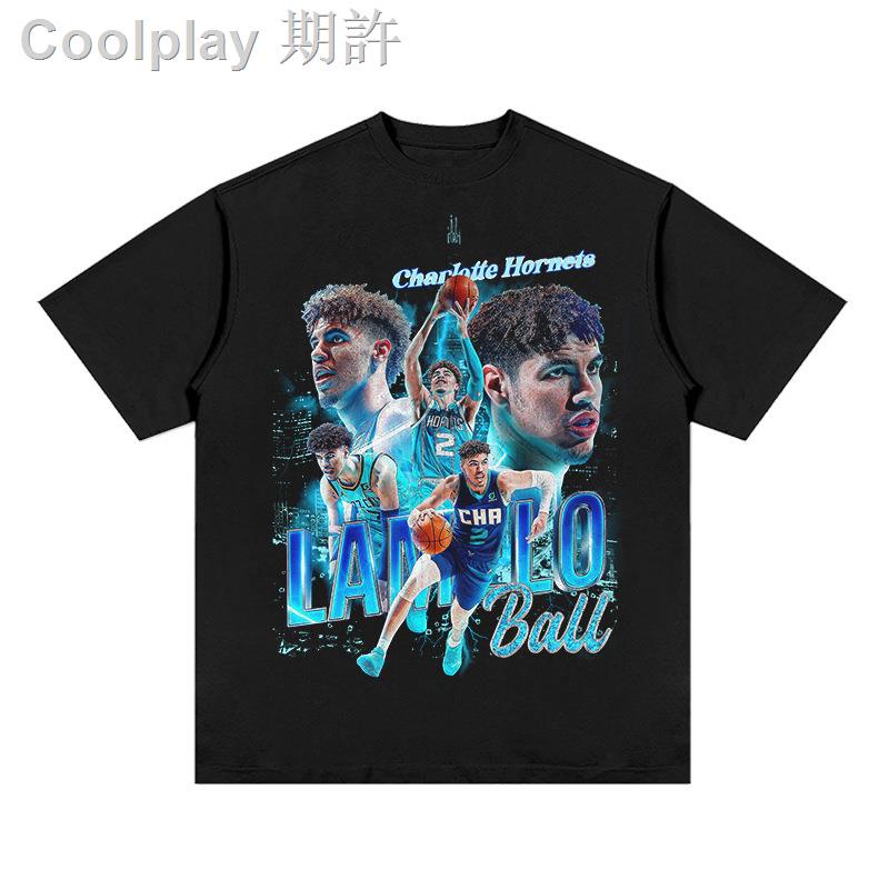 ✇❍┇NBA球星 詹姆斯 科比 庫裏 籃球 半袖 帽T 新品 LaMelo Ball 拉梅洛·鮑爾 三球鮑爾印花短袖T恤