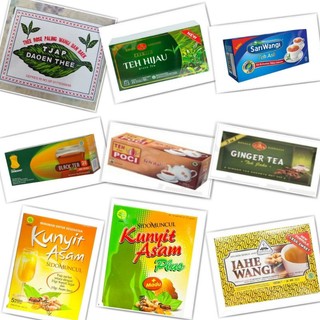 kunyit asam,teh asli,ginger tea,green tea, sariwangi