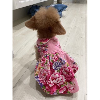 手做寵物服飾/寵物衣服/客家花布厚款洋裝