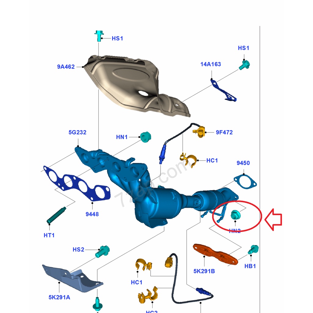 [全新]  福特 Ford Focus MK3 Kuga TDCI 163P 原廠 排氣管 DPF 螺絲 螺帽