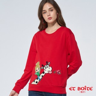 BLUE WAY 箱子 ET BOiTE-女款 DORA跟長頸鹿去採花長TEE(紅)