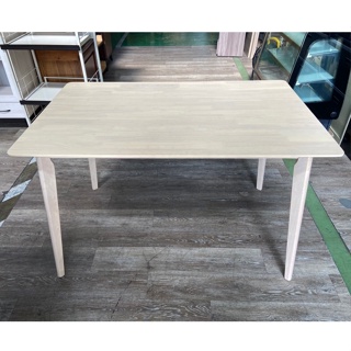 吉田二手傢俱❤全新4尺全實木水洗白餐桌 商業桌 咖啡桌 書桌 辦公桌 會議桌 工作桌 木頭桌