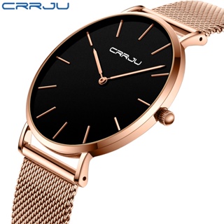 Crrju 男士手錶原創品牌超薄簡約時尚指針式石英不銹鋼防水 2185 X
