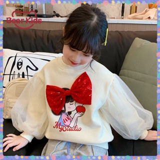 【Bear Kids】現貨 免運 兒童秋冬泡泡袖上衣 寶寶衛衣 女童長袖上衣 兒童刷毛外套 女童上衣 女童內搭衣 大學T