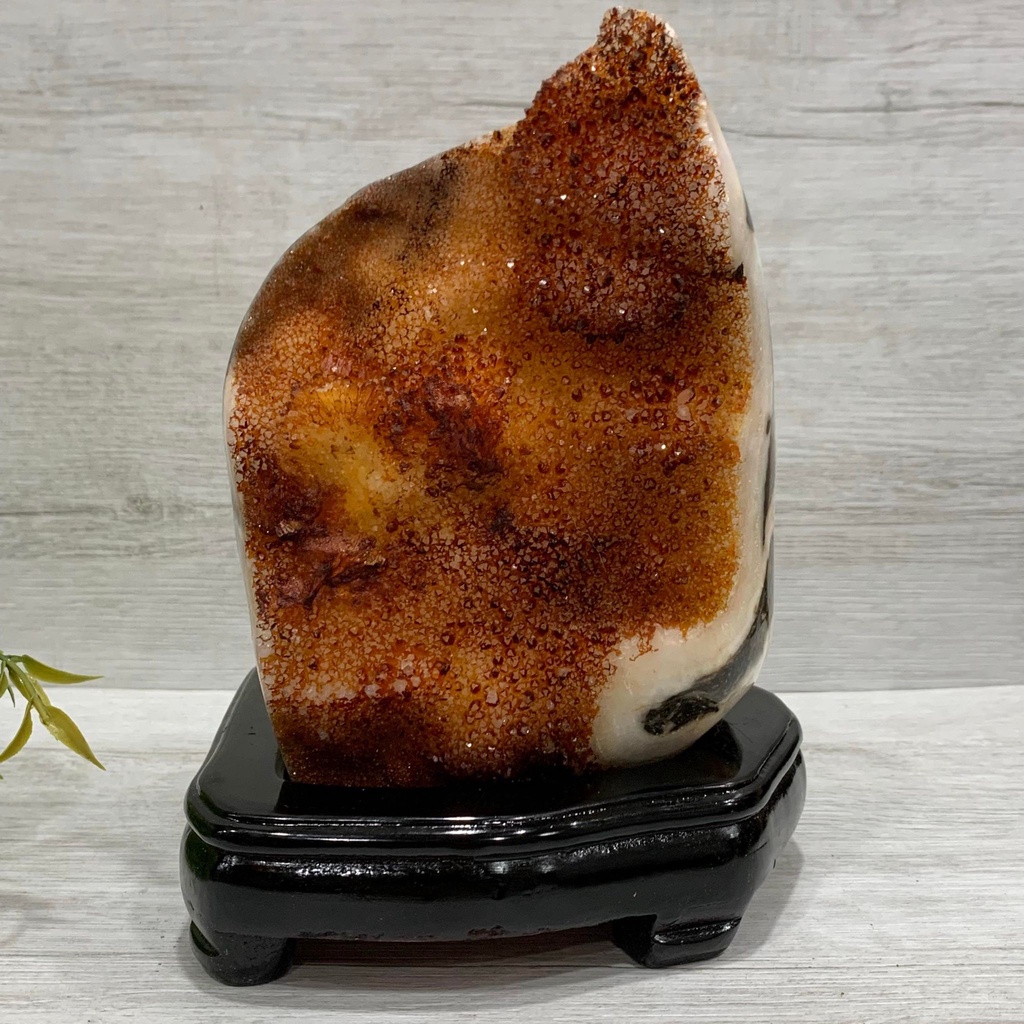 【福藝古玩批發】嚴選 天然黃水晶 3.1公斤 招財黃水晶鎮 招財聚寶 黃水晶鎮 原礦 擺件 附底座 ~ 110701