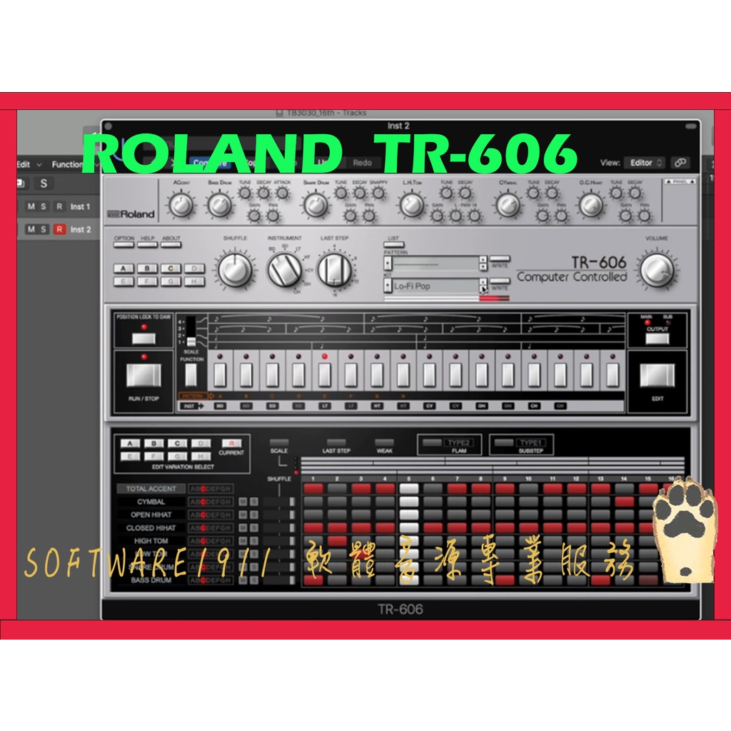 【羅蘭Roland Cloud TR-606】合成器插件音色專業編曲設計、現場表演鍵盤音色，Win、Mac皆提供