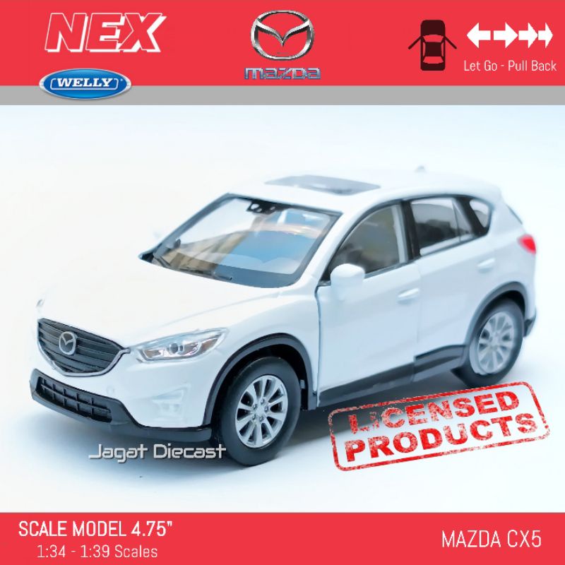 Welly Mazda CX5 Toy Mobilan 迴力門可打開橡膠輪胎 Universe 壓鑄比例 34 39