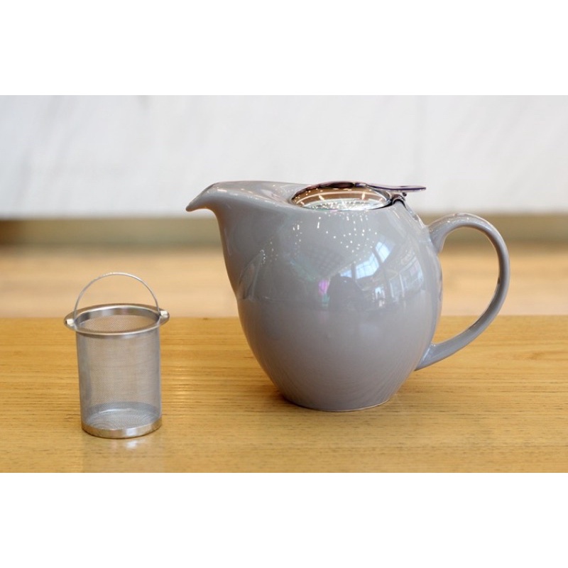 美濃燒風格陶瓷帶不鏽鋼濾網茶壺實用經典款式