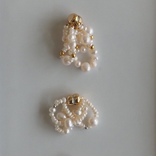 SALE:: [銅．耳夾 單只] 磁鐵耳骨夾 | 串珠鍊條 | 天然石&珍珠 | 串珠 | 銅鍍金 | 歐美款【TA】