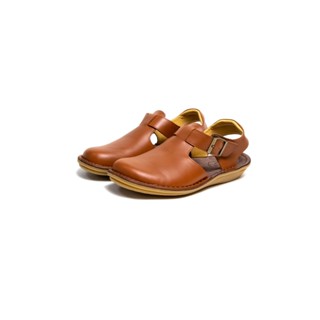 凡人與路-Monazu手工鞋 軟巴黎勃肯瑪莉珍 油蠟棕 男版39-44碼