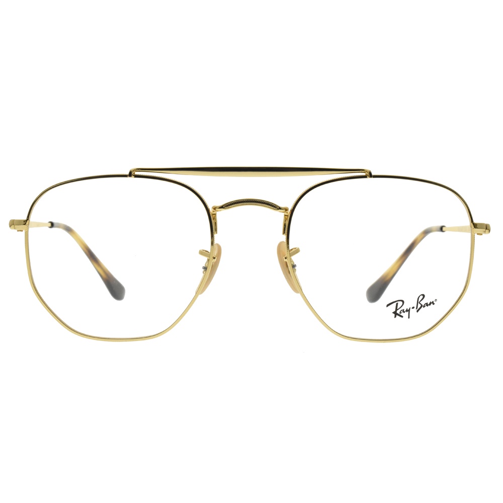 RAYBAN 光學眼鏡 RB3648V 2500-54mm 復古雙槓多邊框 眼鏡框 -金橘眼鏡