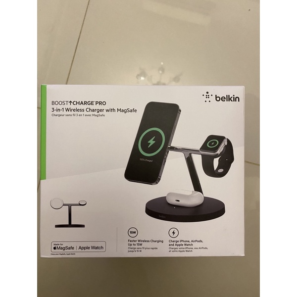 Belkin BOOST↑CHARGE PRO 三合一無線充電立架，支援 MagSafe