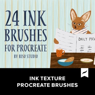 Procreate筆刷 | Ink Brushes For Procreate 24款復古墨水紋理筆刷