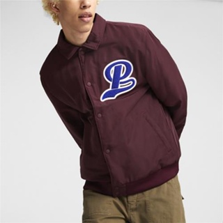 Puma 男款 教練外套 寬鬆休閒 Team Bomber Jacket 防風 保暖 歐規 酒紅色 53917542