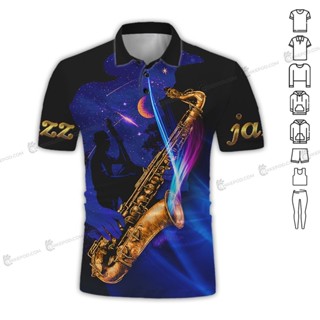 爵士薩克斯風藝術 3D 全印花衣服 HK452 3D POLO SHIRT