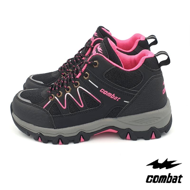 【米蘭鞋都】COMBAT (女) 機能 防潑水 戶外 登山鞋 健行 踏青鞋 透氣 止滑 582 黑 另有紫色