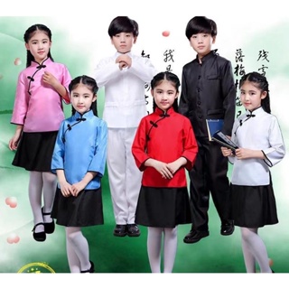 民國學生成人套裝古裝優雅化裝中國傳統服飾兒童演出服兒童民國服裝