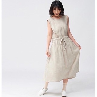a la sha「全新、淺卡M」格紋無袖收腰洋裝👗