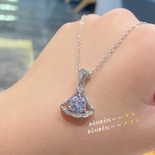 隔日到貨 歐美名牌 1克拉 莫桑鑽 水晶 項鏈 項鍊 不過敏 不退色1376