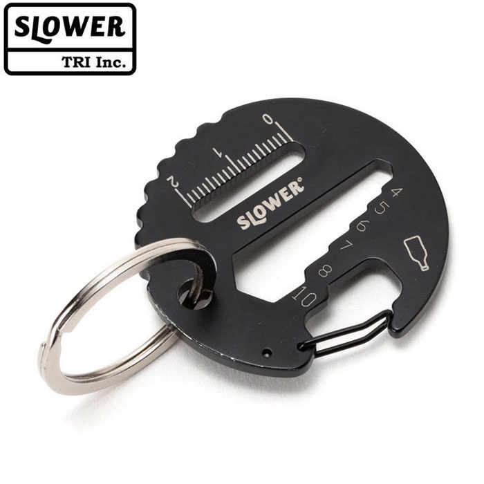 SLOWER SLW263 MULTI TOOL Coin 萬用 鑰匙圈 開瓶器 六角扳手 登山扣 量尺 (黑色)