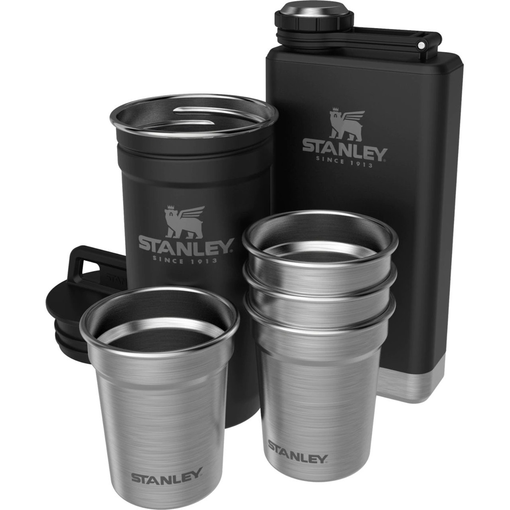 Stanley Adventure Pre-Party Shotglass + Flask Set - 紳士黑