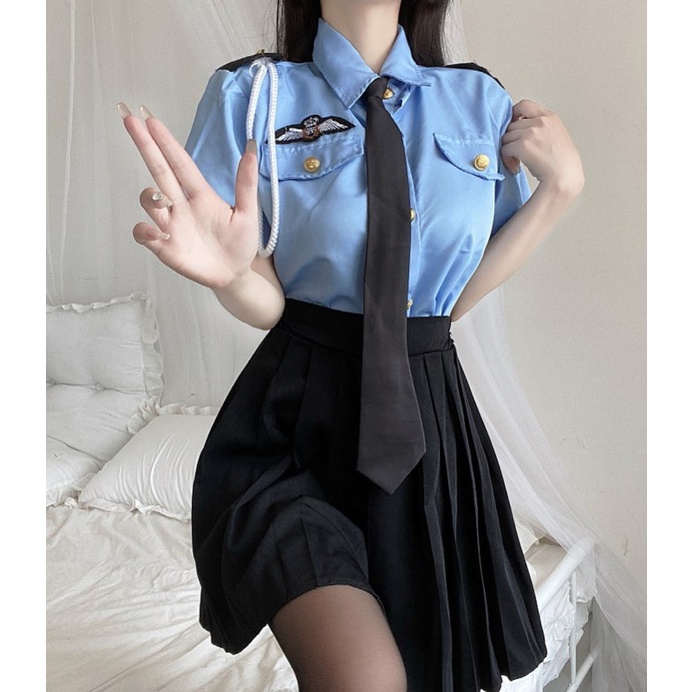 3103 警察女警秘書空姐情趣制服 單身派對表演 cosplay角色扮演 絲襪 情趣戰袍制服 變態保守職業裝cos二次元