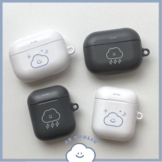 95point✈現貨/預購✈ skyfolio 韓國 文創 雲朵 airpods/pro/3 保護殼 烏雲 晴天 黑/白