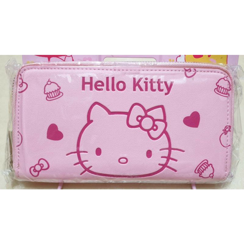 正版 Hello Kitty蛋糕粉紅皮夾 雙面圖案 寬約20cm 高約11.3cm 全新品